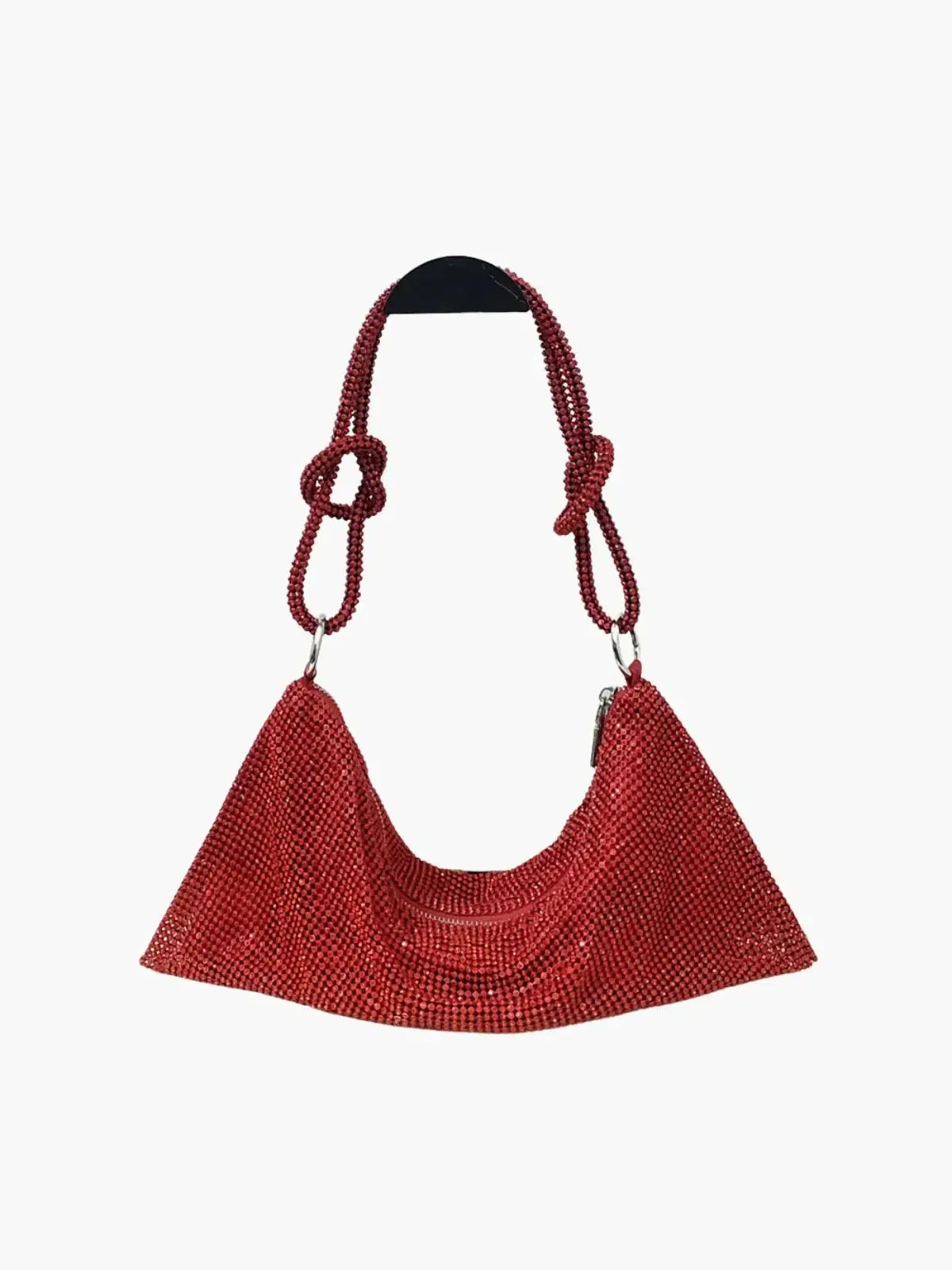 Liana – Knotted handle – Crystal mesh shoulder bag